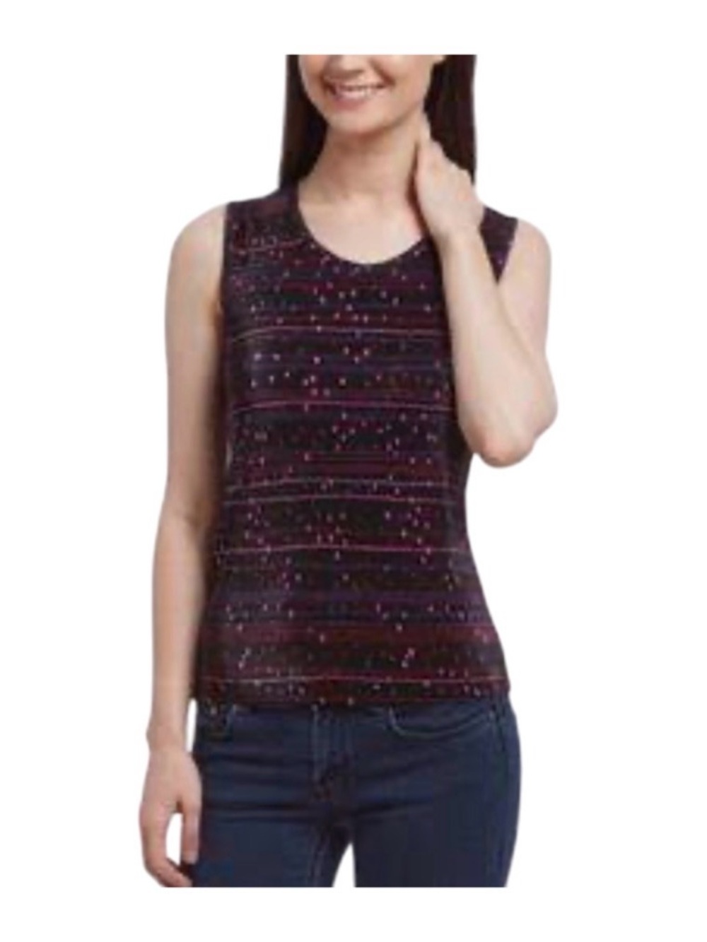 Dressbarn Purple Textured Stretchy Sleeveless Tank Top Size 14/16